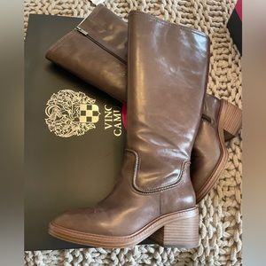 Vince Camuto Vuliann Extra Wide-Calf Boot - size 8. Smokey Nut.